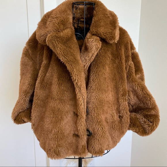 SOLD Free People Mena Cropped Brown Faux Fur Teddy Coat - Picture 8 of 10